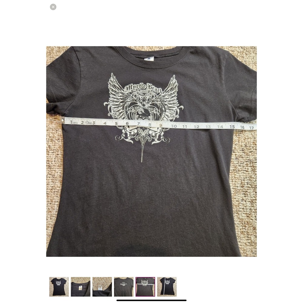 Myrtle Beach 2008‎ Fall Rally Bikercore Graphic Tee Black S/S Women's Size L - Picture 5 of 6